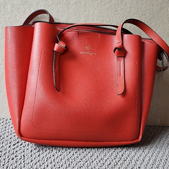 Nanette Lepore Handbags - Nanette Lepore Vegan Pebbled Pleather Over Shoulder Zippered Purse Orange